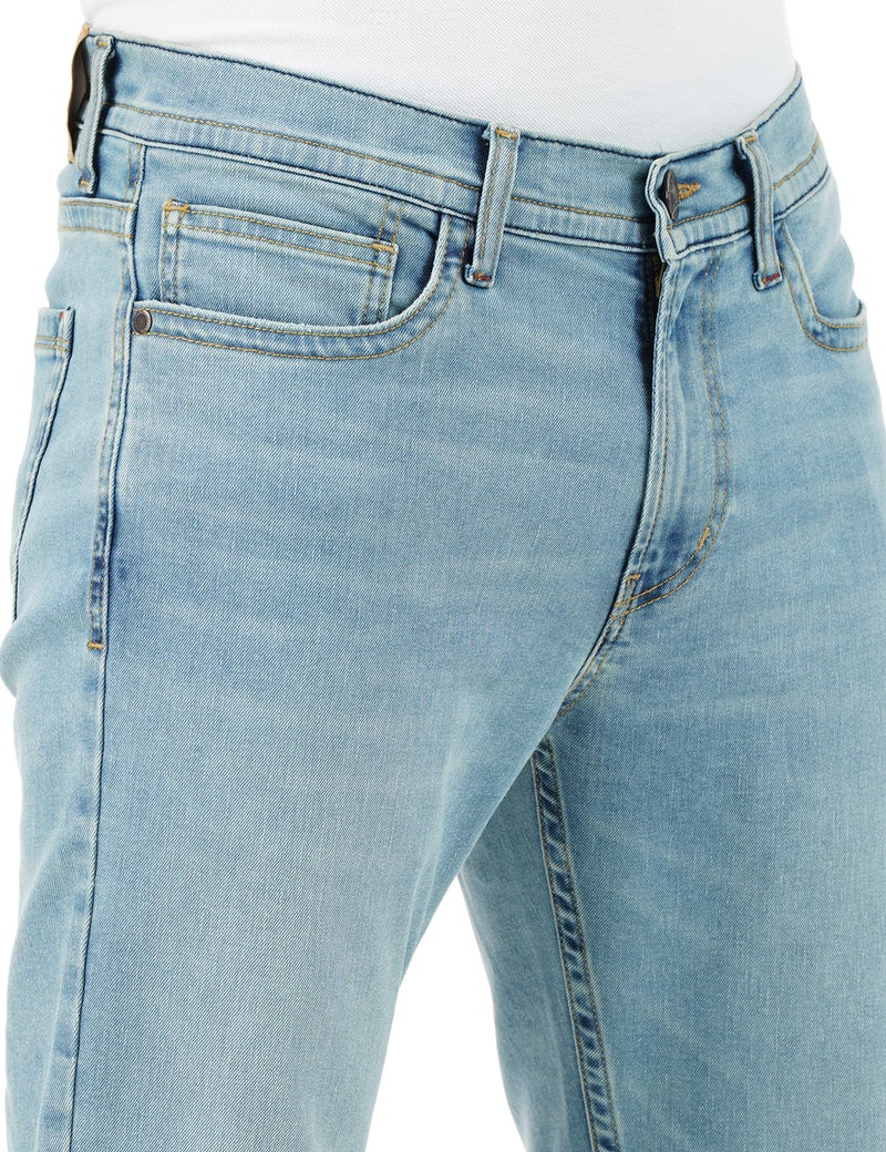 inkd جينز رجالي عادي - متوسط الارتفاع | مزيج القطن | قماش قابل للتمدد | تصميم كلاسيك 5 بوكت - Image 5